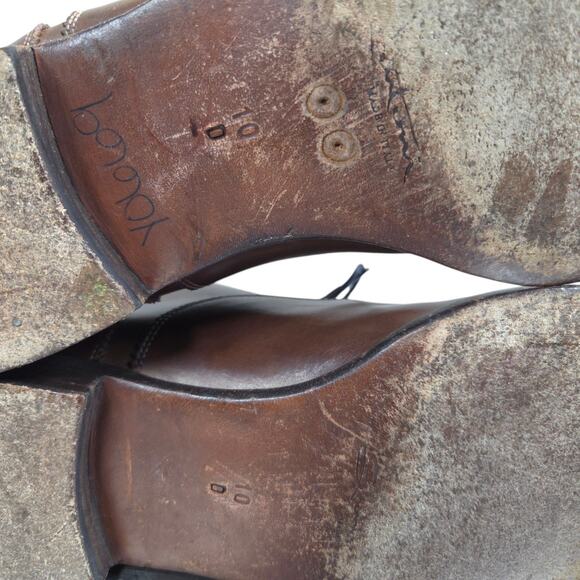 Santoni Calfskin‎ Leather Cap Toe Oxford Italy Shoes Brown 1976 Men Sz 10 D main image 6